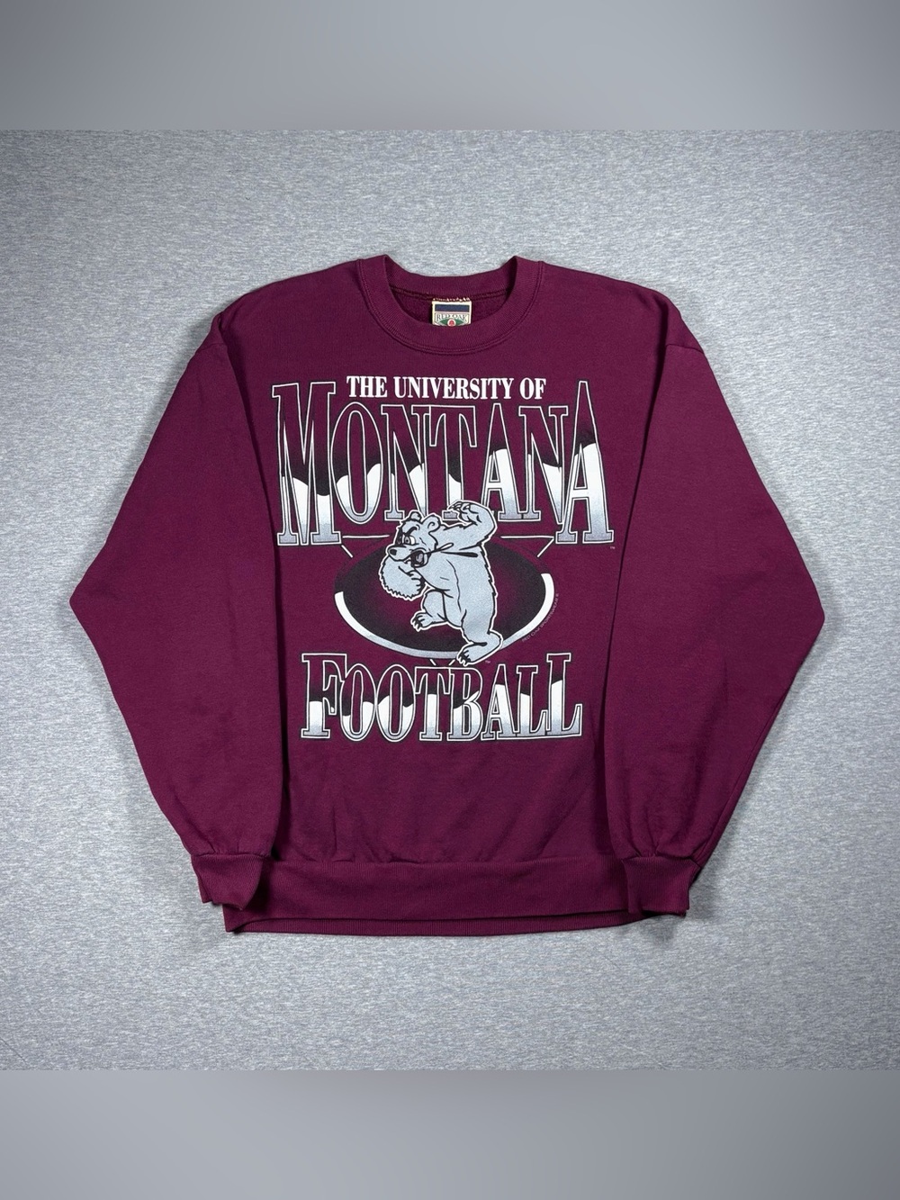 Vintage University of Montana Crewneck Sweatshirt Grizzlies Football Mens L USA